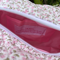 Logo taille personnalisée Mini Floral coton matelassé femmes voyage Duffel Duffle Weekender épaule sac de nuit avec Double poche avant