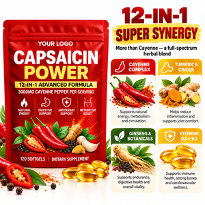 Cápsulas Blandas de Ginseng y Capsaicina, Fórmula Limpia, Vegana, Sin Gluten, Apoyo Antioxidante, Promueve la Digestión, Venta al Por Mayor de Fábrica OEM ODM - Product Image 5