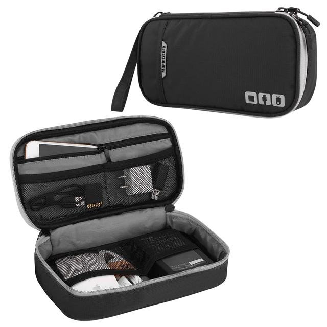 Portable Electronic Accessories Travel Case & Cable Organizer Bag Cover for Headphones USB Flash Drive Charger