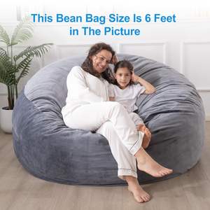 เก้าอี้7ft <span class=keywords><strong>6FT</strong></span> ขนาดใหญ่พร้อมฟิลเลอร์โฟมผ้าคลุมโซฟาบีนแบคขนาดยักษ์พร้อมบรรจุ - Product Image 4