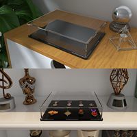 Vitrine en acrylique pour livres et médailles, boîte de présentation en acrylique transparent polyvalent avec base noire pour badges, pièces de monnaie et cartes