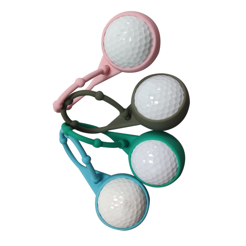 Light weight golf ball protective case Soft Silicone Straps Colorful Bag Golf Ball Cover Holder