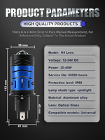 Lentille de phare de moto universelle H4 P43T HS1, faisceau haut et bas, 6500K, lentille de projecteur de phare automatique, ampoule de phare automatique 45W, DC 12V