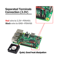 Radiator Pendingin Aktif Raspberry Pi 30X30Mm Pendingin Tanpa Sikat 5V/3.3V Kipas Pendingin untuk Raspberry Pi 4B 3B + 3B dan Casing Orange Pi
