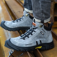 Bottes de Sécurité Montantes GUYISA Grises Tendance pour Hommes, Antidérapantes, Résistantes à l'Usure, Anti-Perforation, avec Embout en Acier