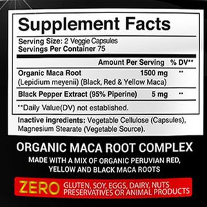 Oem Organische <span class=keywords><strong>Maca</strong></span> Capsules <span class=keywords><strong>Maca</strong></span> Kruidensupplementen Met Zwarte Peper-Extract Voor Ondersteuning Van Spiertopprestaties - Product Image 2
