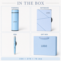 Ensemble cadeau d'entreprise avec logo personnalisé, bouteille isotherme de 500 ml, carnet, stylo, coffret cadeau promotionnel d'entreprise 3 pièces