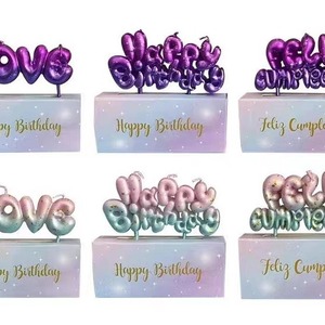 เทียนวันเกิดรูปนางเงือกสีทองแบบมีตัวอักษรวัสดุดีไซน์ท้องฟ้าเต็มไปด้วยดวงดาวทำจากพาราฟินความรักสุขสันต์วันเกิด - Product Image 5