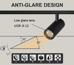 Moderne Einbau-Magnetische Schienenleuchte in Schwarz, 6W, CCT Optional, Abstrahlwinkel Lampe, Galerie-Spotlight - Product Image 4