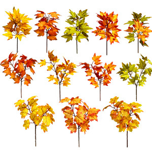 Hoja de arce artificial fácil de conseguir, tallo único de 100cm-200cm, flor de seda de alta simulación para decoración del hogar, Acción de Gracias - Product Image 3
