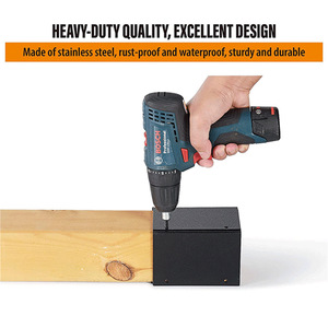 Metal Post Protection Sleeve Kit For Wooden Fence <b>Table</b> <b>Leg</b> Shield With Adjustable Design And Drill Installation - Product Image 2