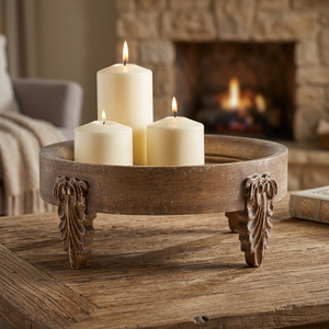 Decorative Mango Wood Round Candle Holder Wooden <b>Tealight</b> Stand for Modern Home Decor and Wedding Table Centerpiece - Product Image 2