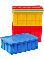 Boîte de retournement en plastique épaissi, rectangulaire, grande corbeille alimentaire avec couvercle, boîte de rangement, logistique de poissons et de tortues, rangement en plastique