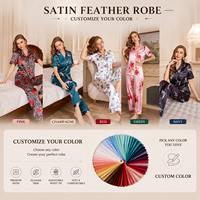 Ensemble de pyjama deux pièces en satin pour femme, respirant, à manches courtes et pantalon long, pour l'été, tenue de nuit et de détente, couleur unie