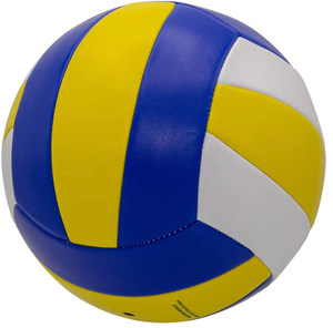 Изготовленный на заказ Метта официальный размер 5 мягкий на ощупь ПВХ материал машина сшитый пляжный волейбол фиолетовый + желтый + белый взрослые - Product Image 5