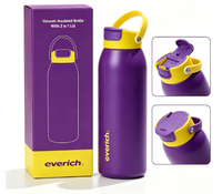 Échantillon Gratuit Personnalisable Disponible - Bouteille d'Eau en Acier Inoxydable 304 de 32 oz avec Nouveaux Couvercles à Verrouillage - Bouteille d'Eau Isolée sous Vide
