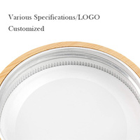Bocaux Mason réutilisables du Vietnam avec bouchon rabattable récipient de stockage moderne tasses en verre pour la nourriture couvercles en bois de bambou stockage scellé