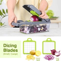 16 In 1 Multifunctionele Draagbare Uiensnijder Fruitsnijder Aardappelen Pers Dunschiller Handmatige Groentehakselmachine Knoflookbreker