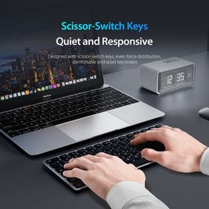 Clavier sans fil BT mini ultra-fin à double fonction, clavier en aluminium avec port Type-C <span class=keywords><strong>pour</strong></span> ordinateurs portables et tablettes, comme clavier externe - Product Image 4