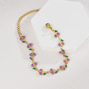 Châu Âu Mỹ Phong Cách Hợp Thời Trang Hình Trái Tim Vòng Đeo Tay Với Yêu Thương Trái Tim Zircon Màu Cho Cá Tính Duyên Dáng Net Màu Đỏ - Product Image 4