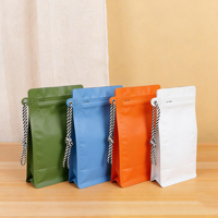 Sacs de café à fond plat recyclables de 340 g et 250 g avec valve, refermables par thermoscellage, en aluminium, pour le stockage