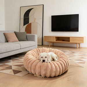 Einfaches, Modisches Plüsch-Donut-Hundebett, Umweltfreundlich, Tragbar, Abnehmbar, Waschbar, für Innen- und Außenbereich, Großhandel ab Werk - Product Image 1