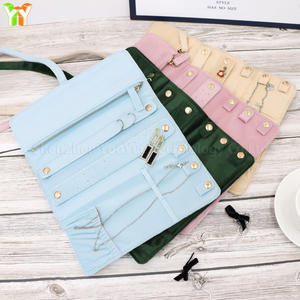 Tas penyimpanan Organizer perhiasan beludru, tas penyimpanan kantong gulung untuk wanita untuk gelang cincin penting bagus untuk promosi & hadiah bisnis - Product Image 6