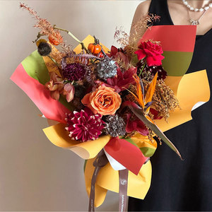 Carta Bouquet floreale impermeabile per fioristi di <span class=keywords><strong>colore</strong></span> ispessito blocco fiore carta da imballaggio PE singolo per san valentino - Product Image 6