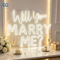Enseigne néon LED personnalisée OEM « Veux-tu m'épouser ? » avec panneau acrylique pour proposition romantique, toile de fond et décoration de photomaton