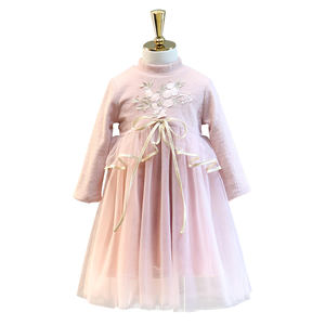 Nouvelles Robes Modernes en Soie Florale pour Enfants, Style Princesse Chinoise, pour l'Hiver des Tout-Petits - Product Image 1
