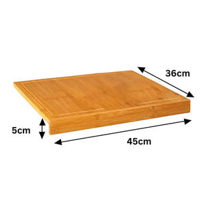 Bandeja para servir carne de cocina personalizada profesional, cubierta de estufa de bambú Extra grande, tabla de cortar con borde de mostrador - Product Image 4