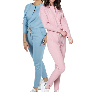 Yuhong <span class=keywords><strong>enfermera</strong></span> Scrub Bottom bebé rosa mameluco Jogger trajes Scrubs uniforme para hospital <span class=keywords><strong>recepcionista</strong></span> mujeres mono de una pieza - Product Image 1