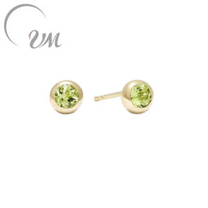 UM JEWELRY - Pendientes de Botón de Plata de Ley 925 Chapados en Oro, con Circonita Solitaria en Bisel, para Niños, Regalo de Compromiso, Fiesta, Boda - Product Image 1