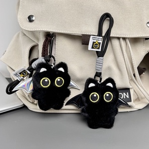 Wholesale Black <b>Cat</b> <b>Plush</b> Keychain Cute Cartoon <b>Cat</b> Pendant Bag Charm Big Eyes Doll Decorations Custom Gift Bulk Orders - Product Image 3