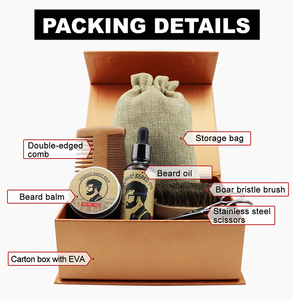 Kit per la Cura della <span class=keywords><strong>Barba</strong></span> da Uomo con Logo Personalizzato, Set di Olio e Balsamo Idratante per <span class=keywords><strong>Barba</strong></span> Biologico - Product Image 3