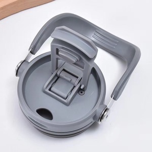 Gobelet 20oz avec poignée et couvercle en paille Bouteille d'eau sous vide isolée en acier inoxydable à double paroi pour bureau, maison, sport <span class=keywords><strong>ou</strong></span> voiture - Product Image 2