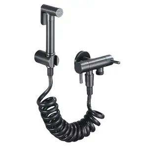 Bidet de toilette en laiton chromé pulvérisateur Shattaf Angle Valve Double poignée Shunt robinet inverseur