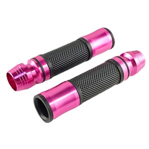 Poignées de guidon de moto Qiangye en aluminium rose avec poignée en caoutchouc noir, ajustement universel pour Yamaha Suzuki, pièces de modification - Product Image 4