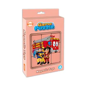 Penjualan Terbaik teka-teki gambar geser dapat dilepas kustom kartun pemadam api mainan anak puzzle magnetik