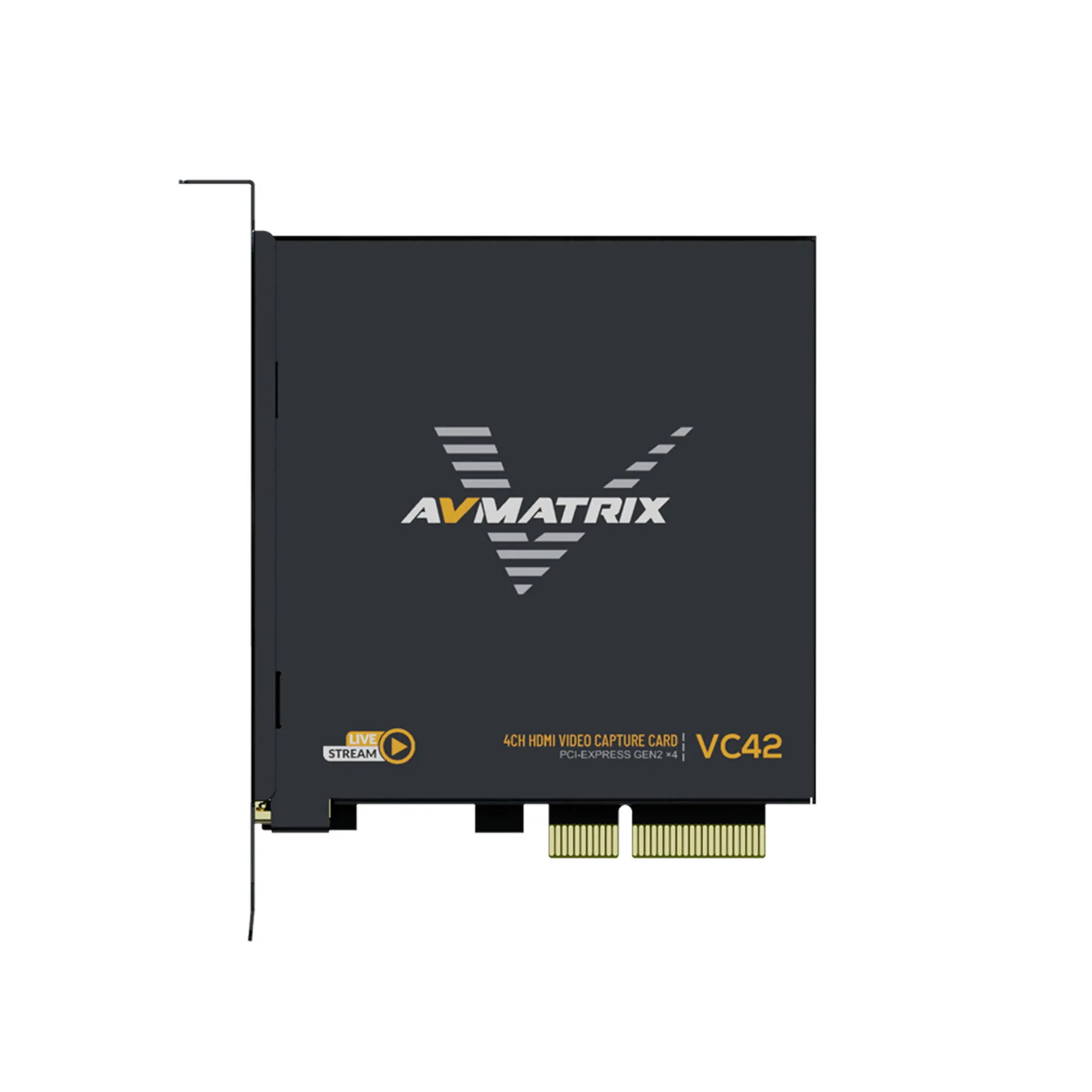 AVMATRIX VC42 4-CH HDMI 1080p60VmixOBSレコーディングWin10Linuxゲーミング低遅延ライブストリーミングPCIEキャプチャカード