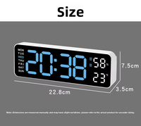 Großer LED Digitaler Wecker mit Temperatur- und Feuchtigkeitsanzeige Countdown-Indikator Minimalistische Wand-/Tischuhr für Schlafzimmer Büro