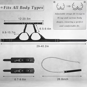 Kit SM en cuir TT FOREST, menottes, collier, accessoires sexuels BDSM pour couple, harnais corporel, attaches, jouets érotiques pour adultes - Product Image 4