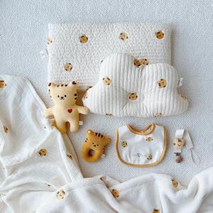 Kore bebek nakış pamuk bulutlu şekilli yastık 24*39cm çocuk yumuşak karikatür ayı nefes Anti-mite kafa boyun yastık - Product Image 5