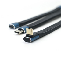 90 °   Câble USB4 Type C en forme de L, 40 Gbps, 240 W PD, câble plat en silicone court pour SSD externe, station d'accueil pour ordinateur portable