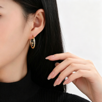 Boucle d'oreille Huggie en argent S925 plaqué or 18 carats pour femme