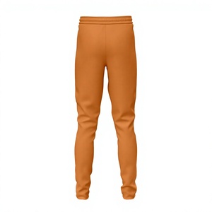 Pantalon de sport pour homme personnalisé, orange, coupe régulière, taille élastique, séchage rapide, 100% polyester, tailles XS-3XL - Product Image 3