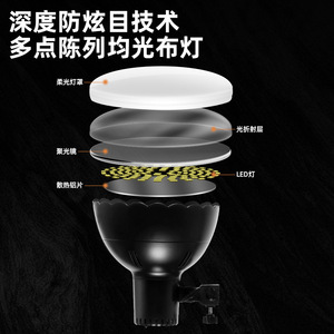 Luz de Relleno LED Baidi BD-FS666 con Temperatura de Color Ajustable para Fotografía, Iluminación de Estudio, Belleza y Joyería - Product Image 3