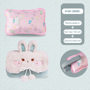 Lesheros Cartoon Winter Safety Rechargeable Fleece Plush Hot Water Bag Hand Warmer for Baby - Product Image 2