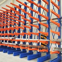 Estantería Cantilever Industrial de Doble Cara para Almacén, Tipo Bandeja Reforzada, Viga Estable y Duradera con Protección Anticorrosión para Frío