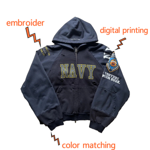 Biểu Tượng Tùy Chỉnh Dập Nổi Mui Xe Áo Hoodie Nặng Trọng Lượng Người Đàn Ông Thiết Kế Nổi Hoodies 400gsm 500gsm Nặng Lông Cừu - Product Image 2